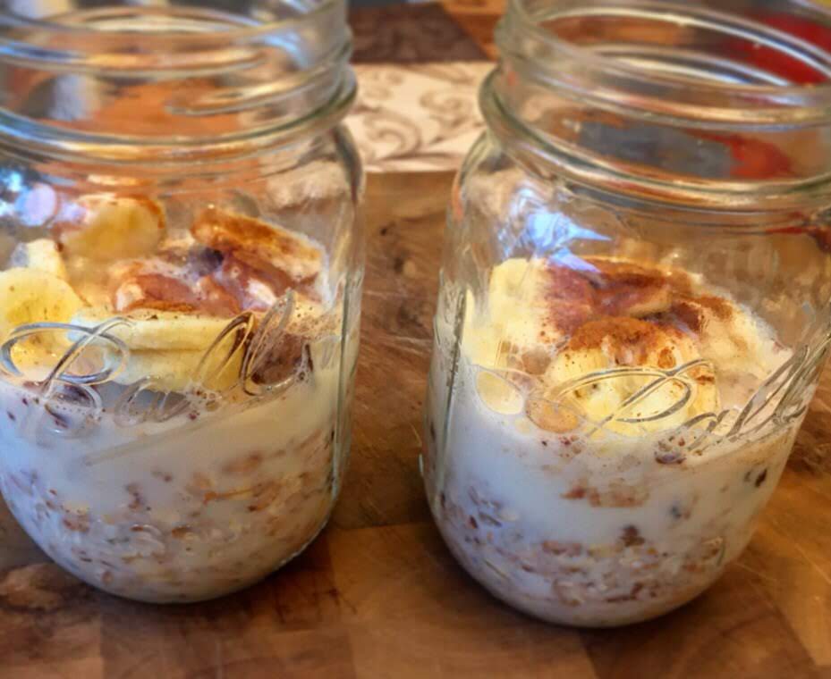Super SImple Overnight Oats ready for the fridge.